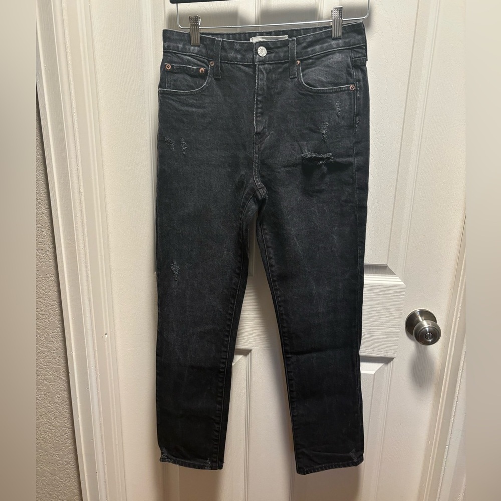 Trave | Irina Road to Nowhere Distressed Black Gray Jeans‎ Sz 28